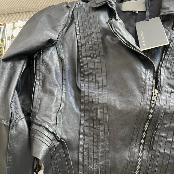 NWT black leather MUUBAA jacket size US10 UK14 EU42 - Picture 14 of 15